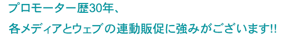 各メディアとウェブの連動販促に強みがございます